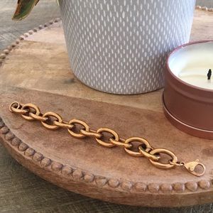 Stainless Steel with Rose plating solid bracelet